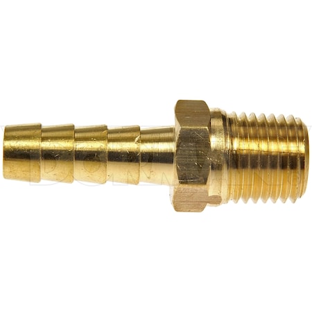 Dorman Inverted Flare Male Connector Barbed End 14 MNPT Thread Size 172 Length Brass 785-414D